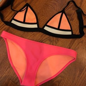 Triangl Bikini (pink and orange) S top, M bottom